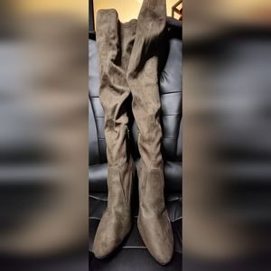 Womens ALDO Thigh High Olive Green Boots size 9M